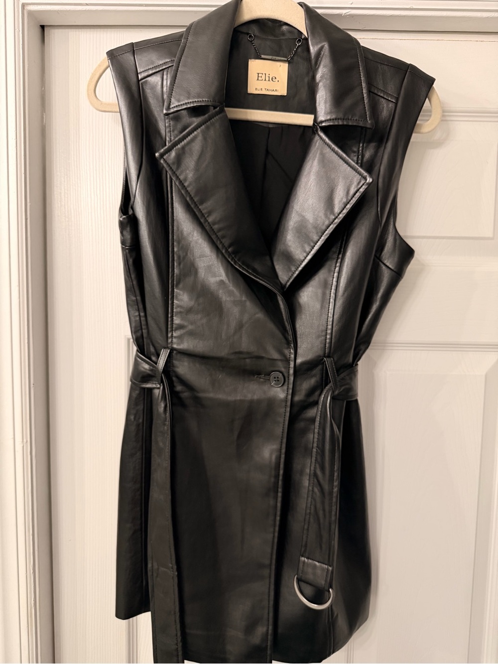 Elie Tahari Faux leather vest